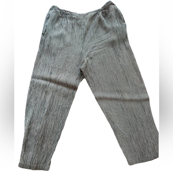 Talbots women’s size 16 beachy rayon‎ pull on high rise cropped pants tan/black - Picture 1 of 10
